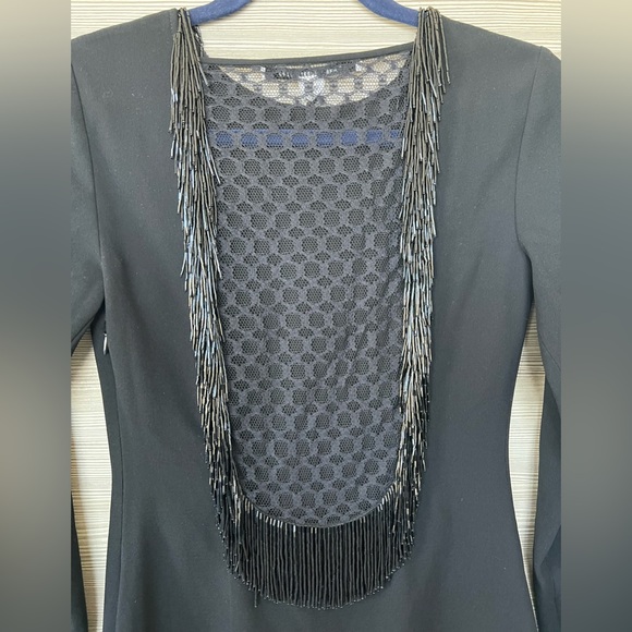 DVF Black Cocktail Dress | Embellished Neck & Back | 0 (NWT) - Picture 7 of 14